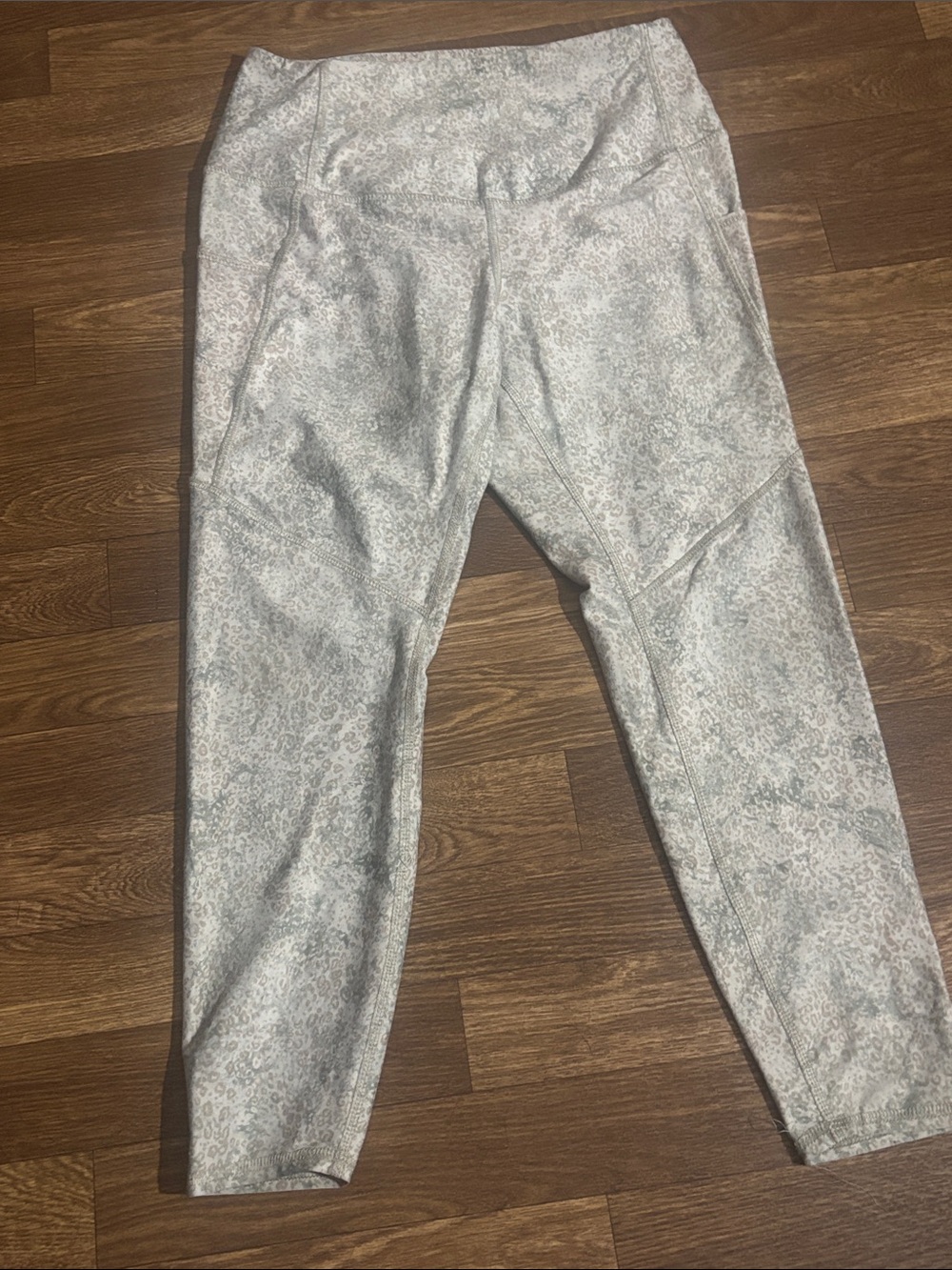 ' Light Gray Patterned Active Leggings